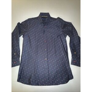 Rare Visconti Black Men's Medium Fits Like Large Sunglasses Pattern Long Sleeve